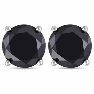 Genuine 14K Black Diamond Earrings